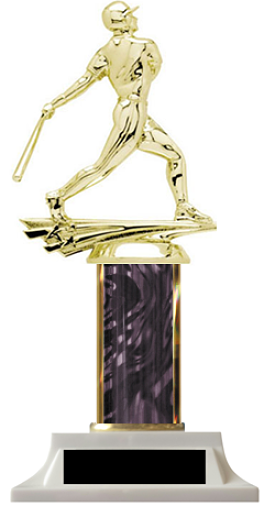 Wow! Black Baseball Column Trophy - Build-a-Trophy
