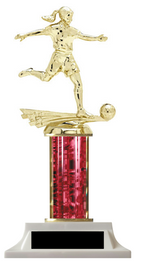 Girls Soccer Edition Column Trophies Make Your Own