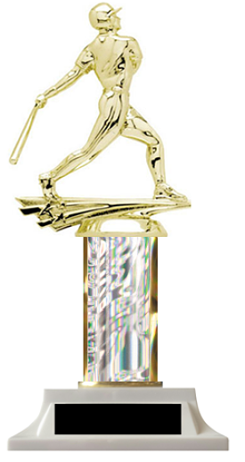 Silver Column Baseball Trophy | Affordable