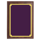 Value Wall Plaques Purple Brass Plates Cherry Finish Board