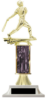 Black Column Trophy with Riser