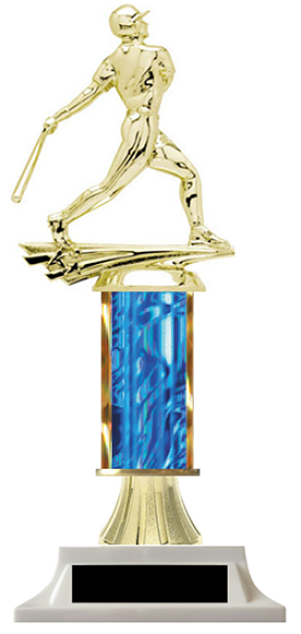 Wow! Blue Column Baseball Trophy - Build Your Own