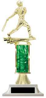 Green Baseball Trophy with Riser Option