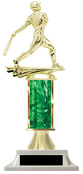 Wow! Green Column Baseball Trophy - Make It How You Like