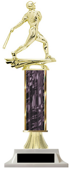 Wow! Black Baseball Column Trophy - Build-a-Trophy