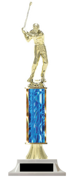Golf Column Trophy Male Figure with Club Build-Your-Own