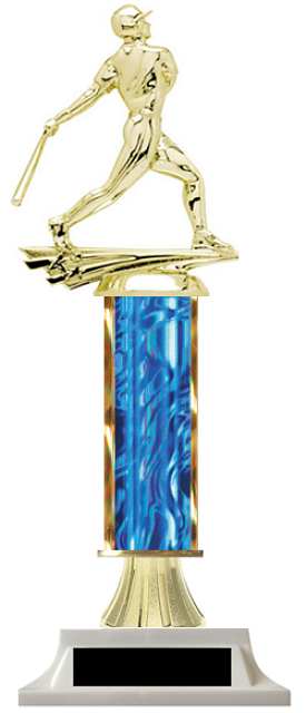 Wow! Blue Column Baseball Trophy - Build Your Own