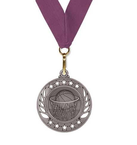 Boys Basketball Medal available in Gold, Silver, and Bronze