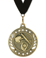 Baseball Medal with Black Neck Ribbon