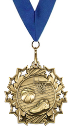 Unisex Basketball Medal with optional lanyard