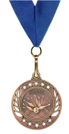 Bowling Medal Galaxy Stars - Large - Gold, Silver, and Bronze