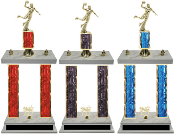 Boys Basketball Double Column Trophy - Pick a Color