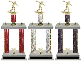 Male Bowling Double Column Tournament Trophy 8 Colors