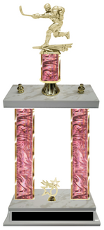 Hockey Double Column Trophy Available in 8 Colors Free Customization