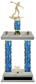 Female Bowling Double Column Tournament Trophy 8 Colors