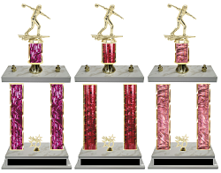 Female Bowling Double Column Tournament Trophy 8 Colors