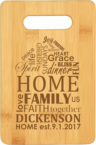Bamboo Cutting Board Home Design with Personalized Options 3 Sizes