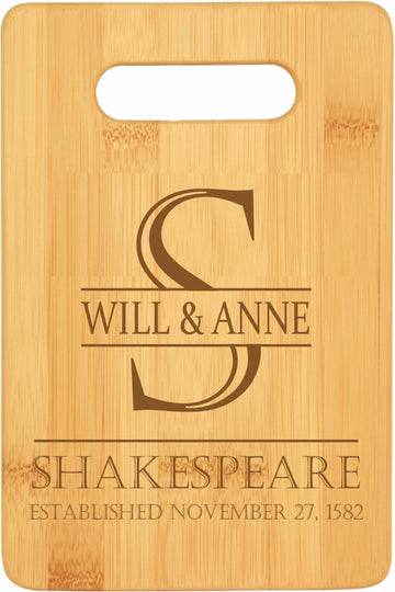 Bamboo Cutting Board Couple's First and Last Name Personalize Yours!