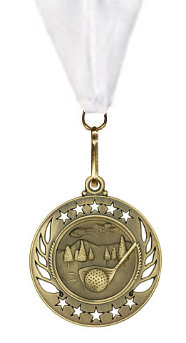 Golf Medal 2 1/4" Galaxy Medallion Gold, Silver, Bronze