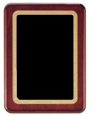 Rosewood Piano Finished Plaque - Black & Gold Plate