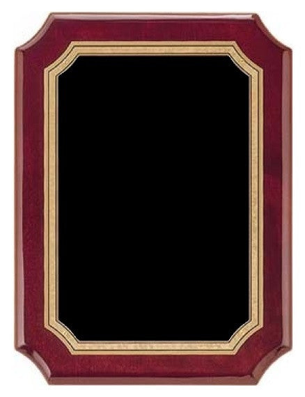 Rosewood Piano Plaque - Black & Gold Notched Border