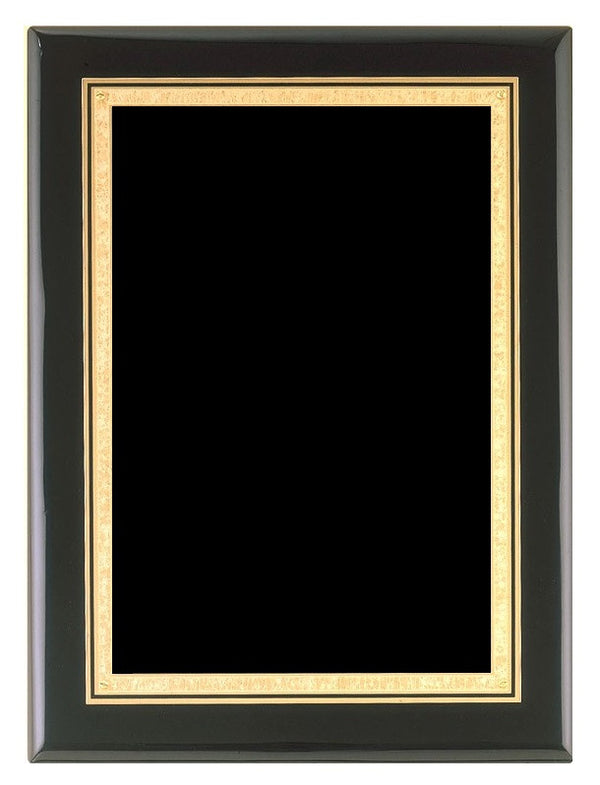 Black Piano Finish Plaque with Gold Border Plate