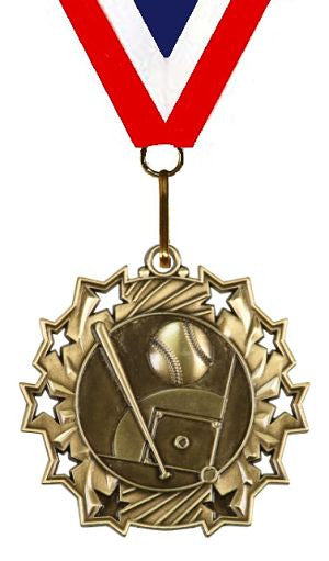 Baseball Medal with Neck Ribbon - Stars Rising