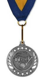 Golf Medal 2 1/4" Galaxy Medallion Gold, Silver, Bronze