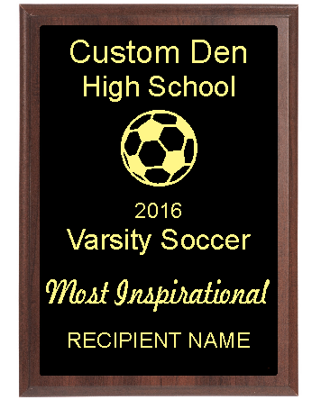 High School Soccer Plaque | MVP, Most Inspirational, Most Improved, Rookie of the Year, etc.