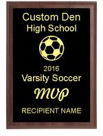 High School Soccer Plaque MVP Award
