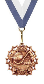 Golf Medal 2 1/4" Rising Stars in Gold, Silver, & Bronze