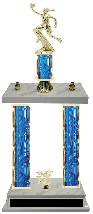 Basketball Double Column Team Trophy in 8 Colors