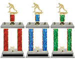 Wrestling Double Column Team Trophy Available in 8 Colors